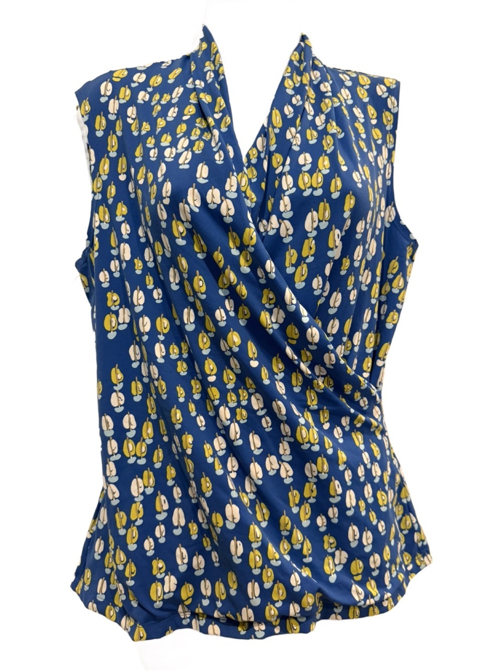 J Mclaughlin Sleeveless Wrap Front Top. Large